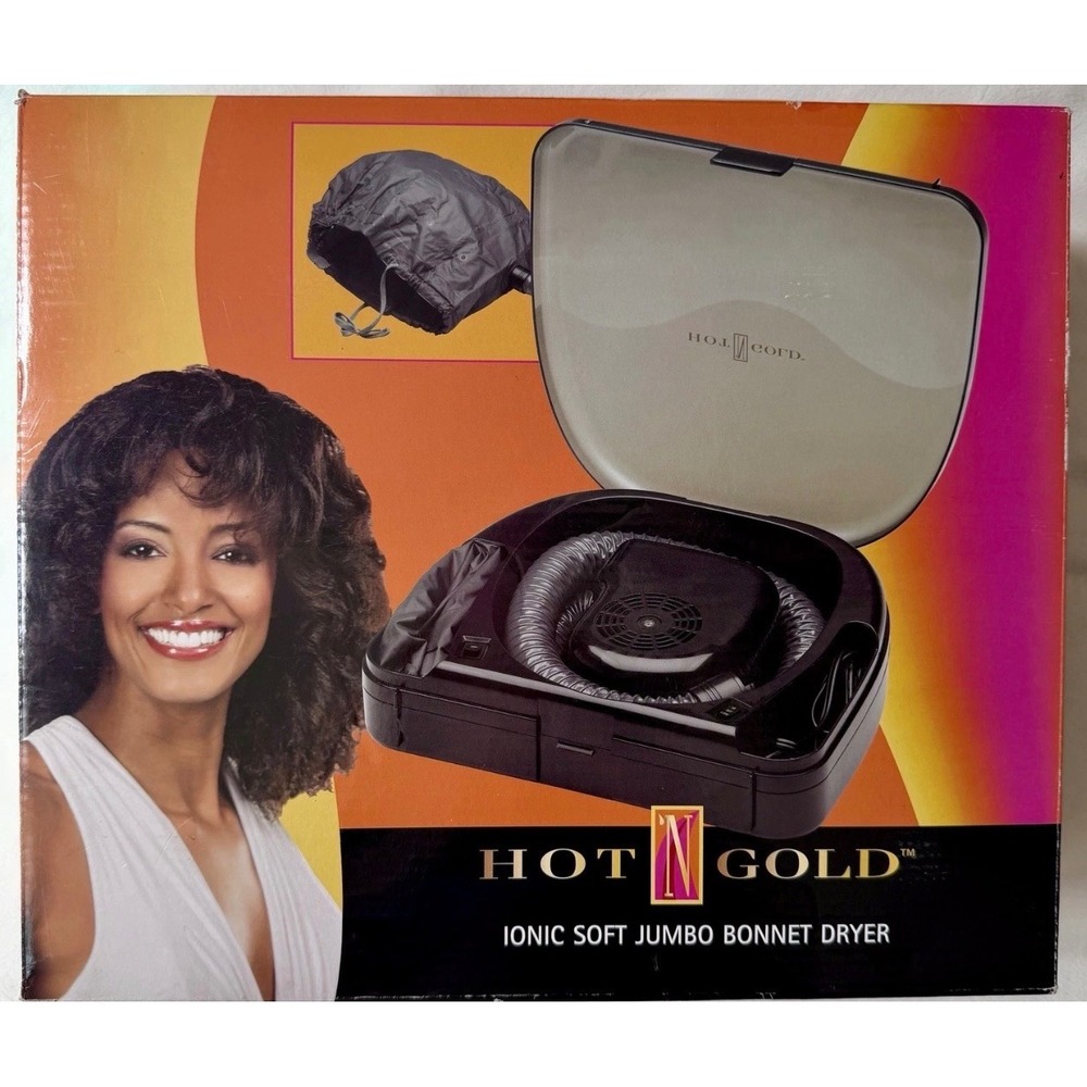 Gold N Hot Ionic Soft Jumbo Bonnet Dryer GH3984 Portable Professional Black